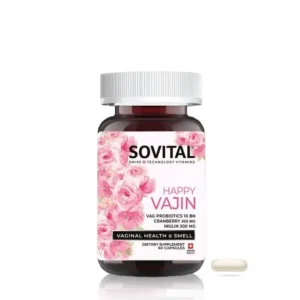كبسولات سوفيتال HAPPY VAJIN لدعم صحة المهبل ومنع الروائح الكريهة 60 كبسولة من Sovital